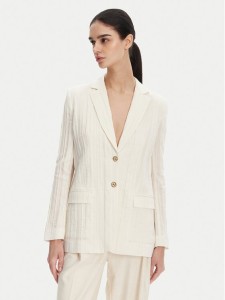 TWINSET Marynarka 251TT2140 Écru Slim Fit