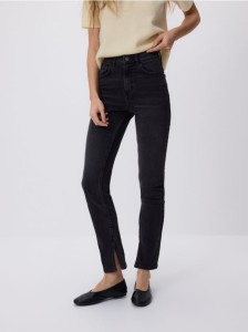 Jeansy slim fit high waist - czarny