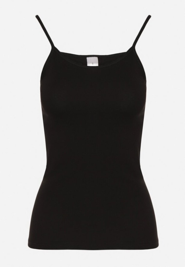 Czarny Klasyczny Top z Bawełny Alidi