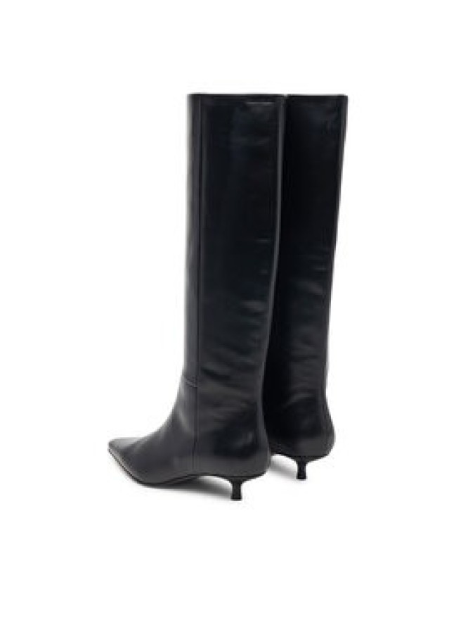 Calvin Klein Kozaki Kitten Heel High Boot Lth HW0HW03167 Czarny