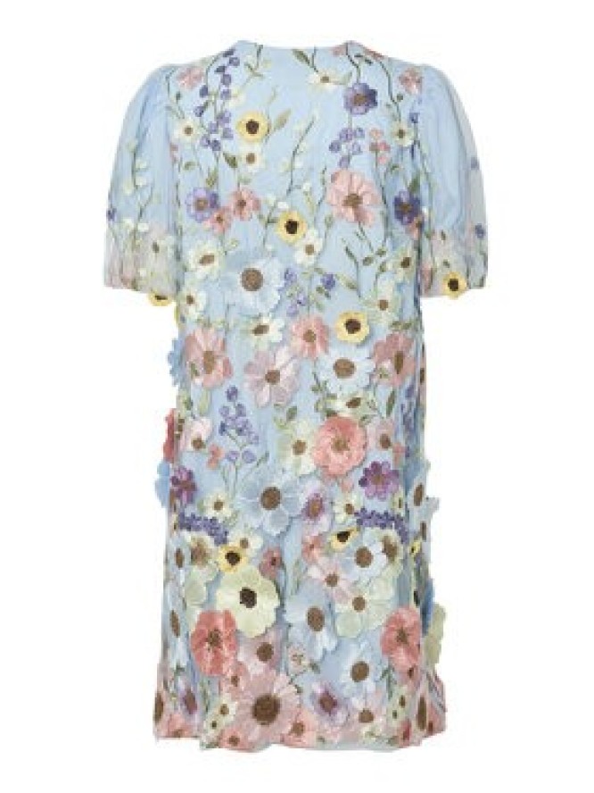 YAS Sukienka koktajlowa Flowering 26037387 Błękitny Loose Fit