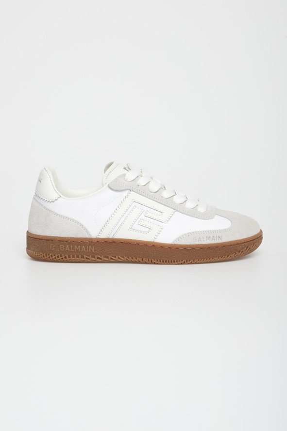 Sneakersy damskie skórzane Swan trainers BALMAIN