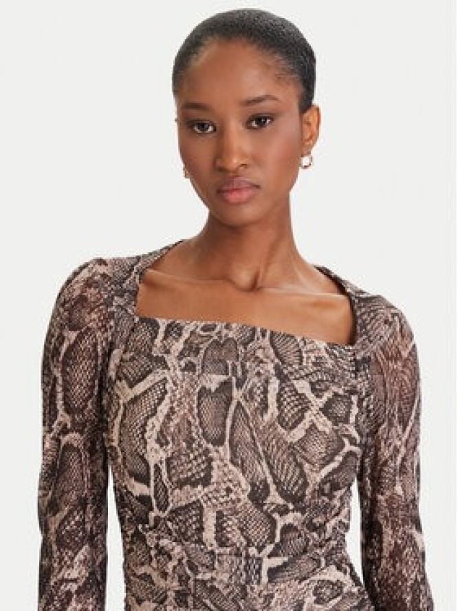 Guess Sukienka koktajlowa W5BK65 KCZC2 Beżowy Slim Fit