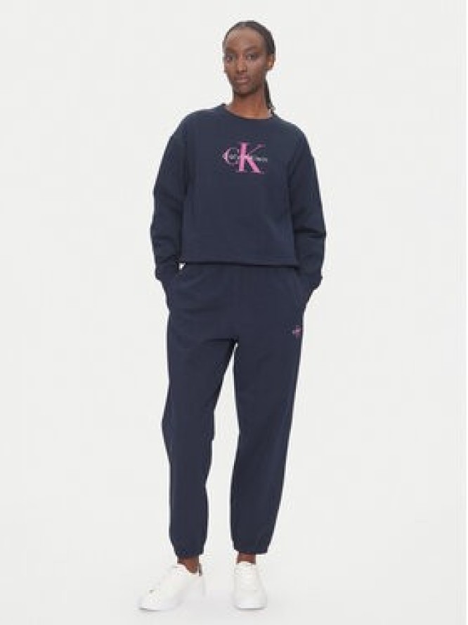 Calvin Klein Jeans Bluza Monologo LV047B234G Granatowy Relaxed Fit
