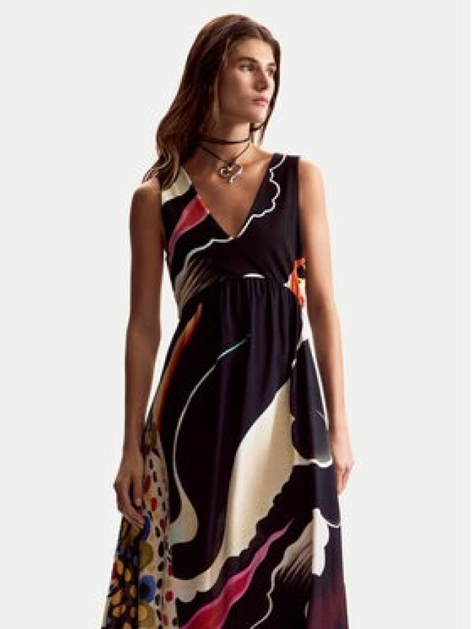 Desigual Sukienka letnia Japan Opart Lacroix 26SWVW60 Czarny Regular Fit