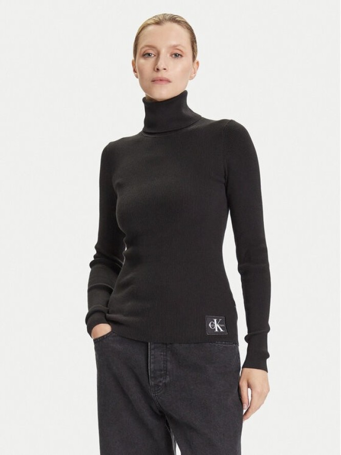 Calvin Klein Jeans Golf LV047D350G Czarny Regular Fit