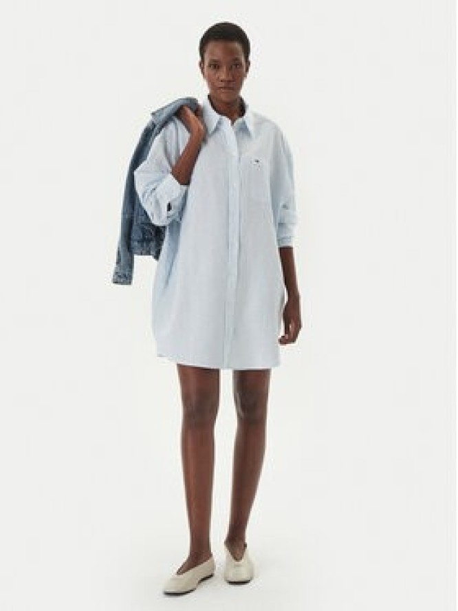 Tommy Jeans Sukienka koszulowa DW0DW22344 Błękitny Relaxed Fit