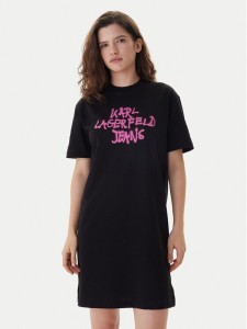 Karl Lagerfeld Jeans Sukienka codzienna B1W13043 Czarny Regular Fit