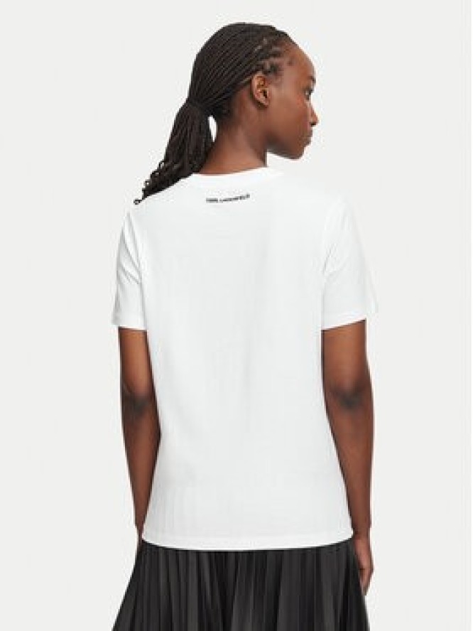 KARL LAGERFELD T-Shirt Ikon Sketch Choupette A1W17128 Biały Regular Fit