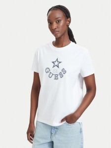 Guess T-Shirt V6YI04 K4268 Biały Regular Fit