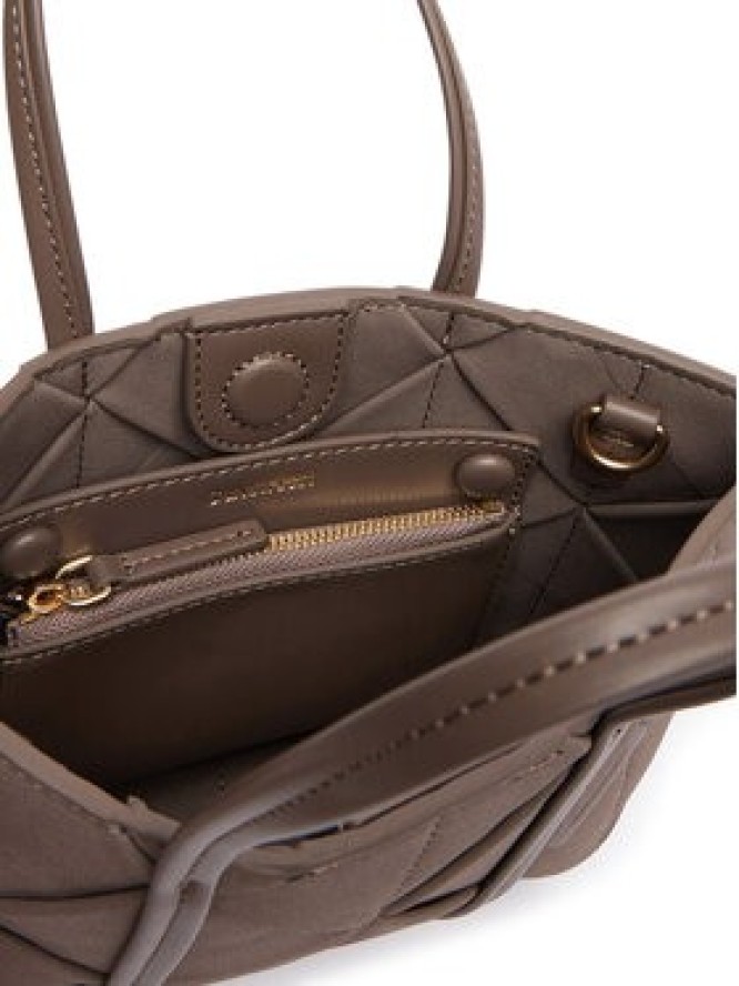 Calvin Klein Torebka Woven Sueded Mini Tote Crossbody LV04F3696G Brązowy