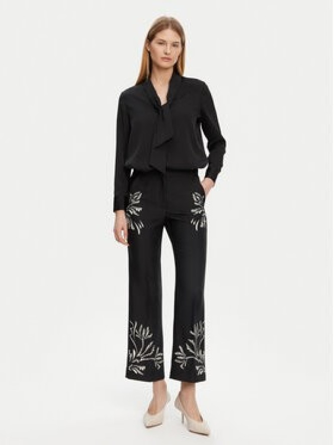 Marella Spodnie materiałowe Egizio 2513131043 Czarny Flare Fit