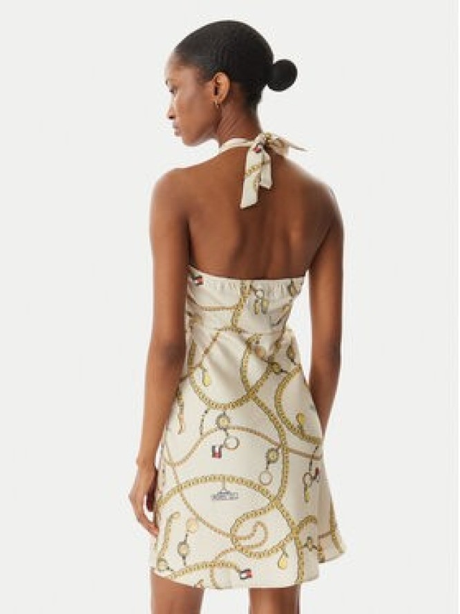 Tommy Jeans Sukienka letnia Chain Print DW0DW22346 Beżowy jasny Slim Fit