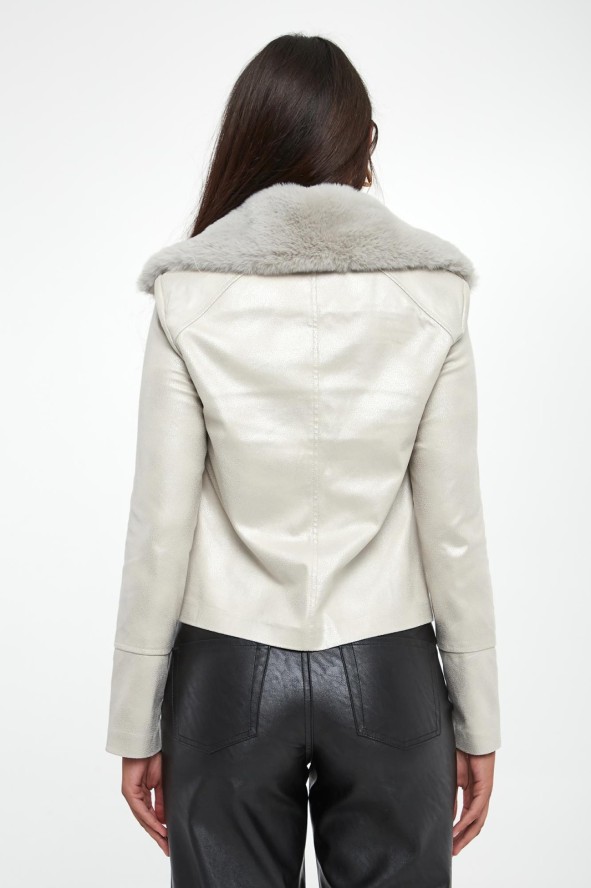 Kurtka damska ramoneska z futerkiem JOSEPH RIBKOFF