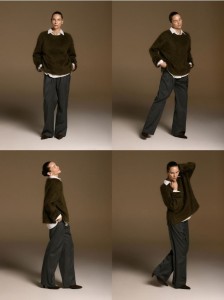 Sweter z moherem - oliwkowy