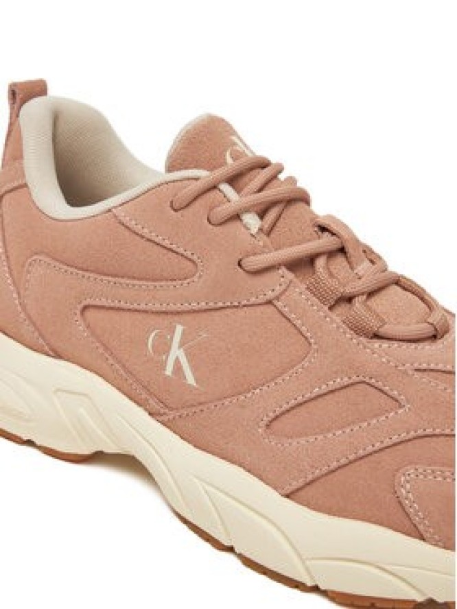 Calvin Klein Jeans Sneakersy Retro Tennis Low Mg Mix Media Wn YW0YW01639 Różowy