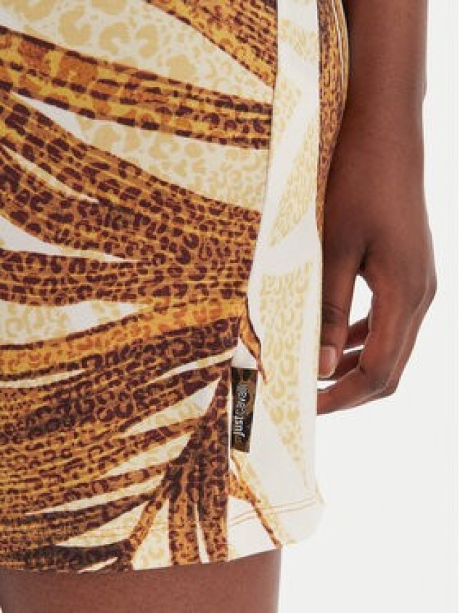 Just Cavalli Sukienka codzienna 80PAOE02 CJ112 Biały Slim Fit