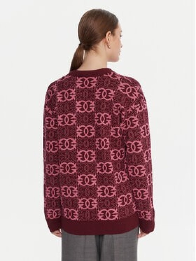 PINKO Kardigan Half Breed 106042 A2YD Bordowy Regular Fit