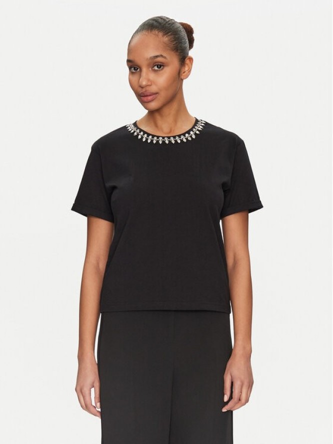 Morgan T-Shirt 251-DOUTI Czarny Regular Fit