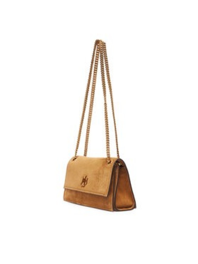 Tory Burch Torebka Kira Turnlock Suede Mini Bag 178150 Brązowy