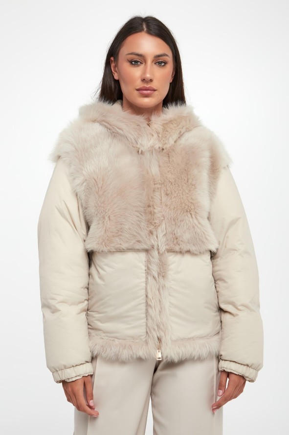 Kurtka damska dwustronna z futrem PESERICO