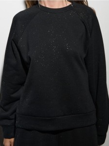 Bluza crewneck z połyskującymi aplikacjami - czarny