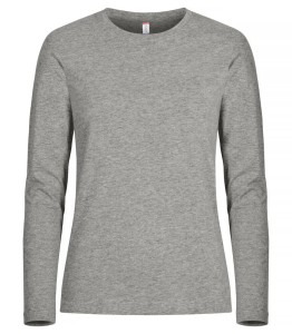 clique Premium Fashion-T L/S Women koszulka z długim rękawem bawełna — Grey