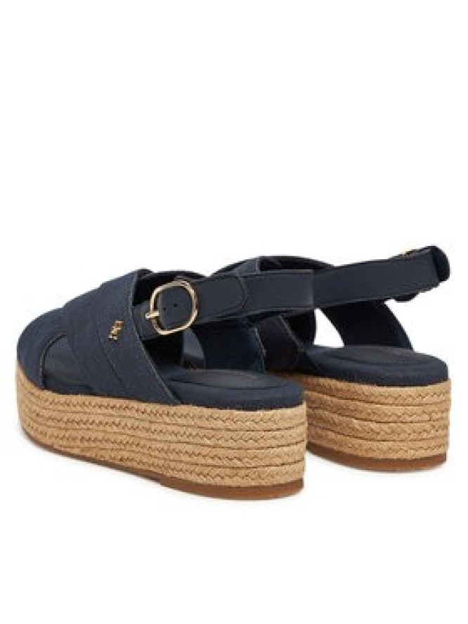 Tommy Hilfiger Espadryle Denim Espadrille Platform Sandal FW0FW08669 Granatowy