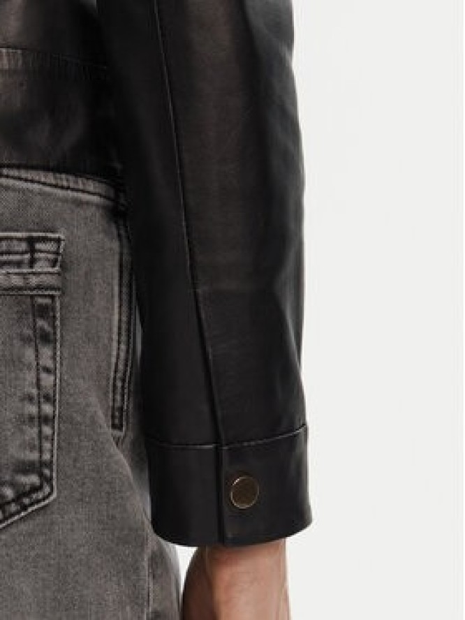 Serge Pariente Kurtka skórzana Marion Czarny Slim Fit