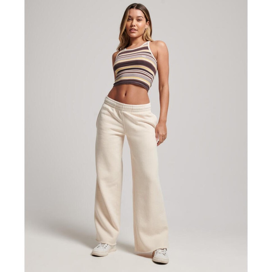 Damskie proste spodnie dresowe w odcieniu wyblakłym Superdry