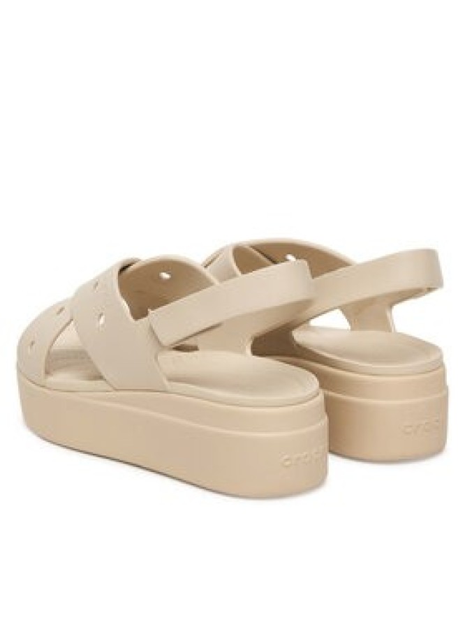 Crocs Sandały Brooklyn 4U Cross Strap Sandal 212254 Beżowy