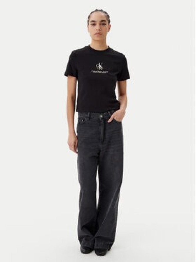 Calvin Klein Jeans T-Shirt Shadow Graphic J20J225545 Czarny Regular Fit