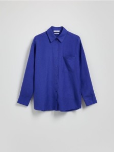 Koszula z lnem - niebieski