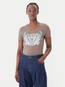 Guess T-Shirt W6GI12 K3027 Brązowy Regular Fit