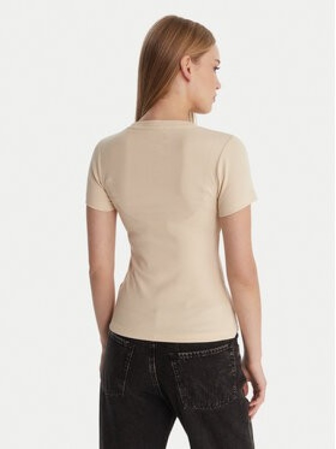 Guess Jeans T-Shirt W6RP21 KA0H1 Beżowy Slim Fit