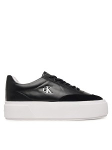 Calvin Klein Sneakersy Flatform Lace Up Tcap Lth-Su HW0HW03438 Czarny