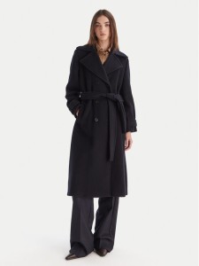 Marella Płaszcz wełniany Balcone 2523016112 Granatowy Regular Fit