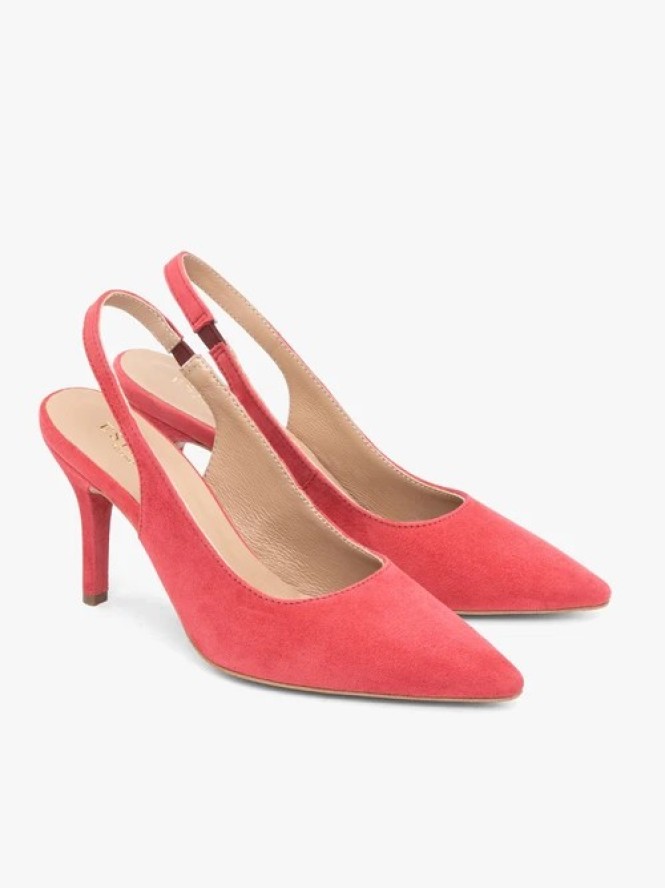 Czerwone czółenka bez pięty slingback