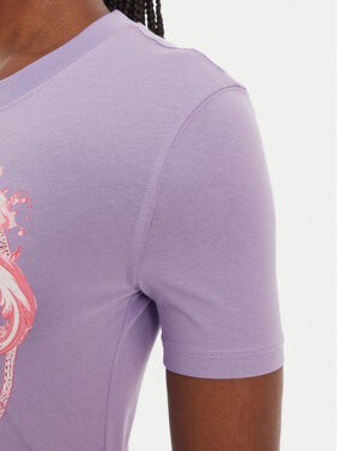 Versace Jeans Couture T-Shirt 80HAHE01 CJ02E Fioletowy Slim Fit