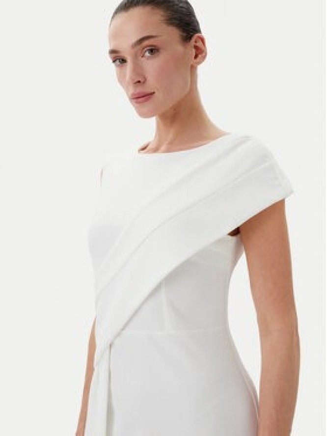 Rinascimento Sukienka koktajlowa CFC0019923002 Biały Regular Fit