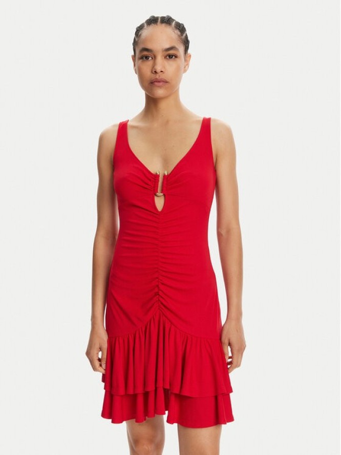 Just Cavalli Sukienka codzienna 78PAO907 Czerwony Slim Fit