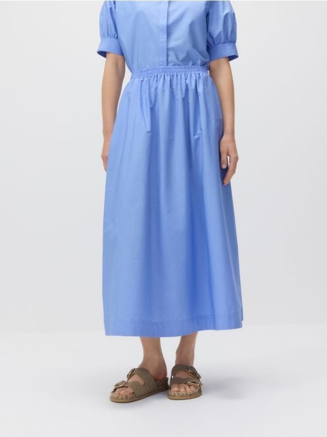 Bawełniana spódnica midi - niebieski