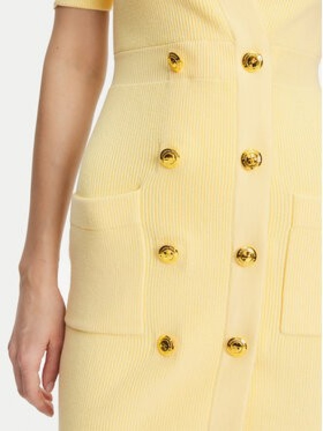 Elisabetta Franchi Sukienka dzianinowa AM-66S-51E2 Żółty Regular Fit