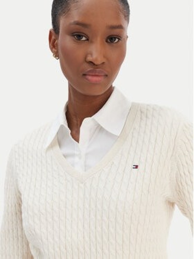 Tommy Hilfiger Sweter WW0WW44987 Beżowy Regular Fit