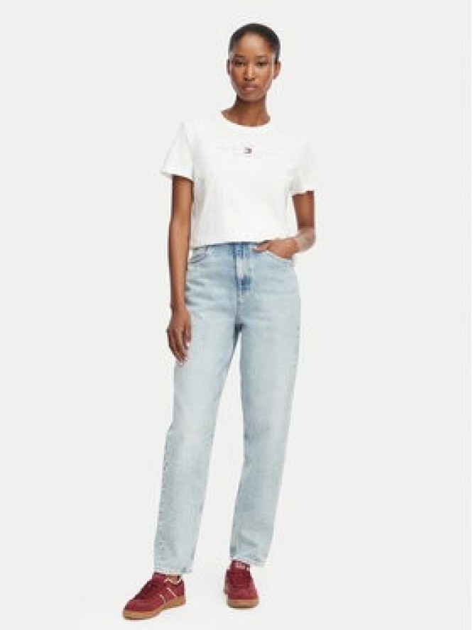 Tommy Jeans T-Shirt Linear Ss Tee DW0DW22789 Kremowy Regular Fit
