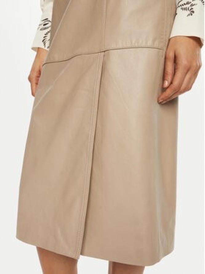 Marella Spódnica skórzana Bambino 2513401011 Écru Regular Fit