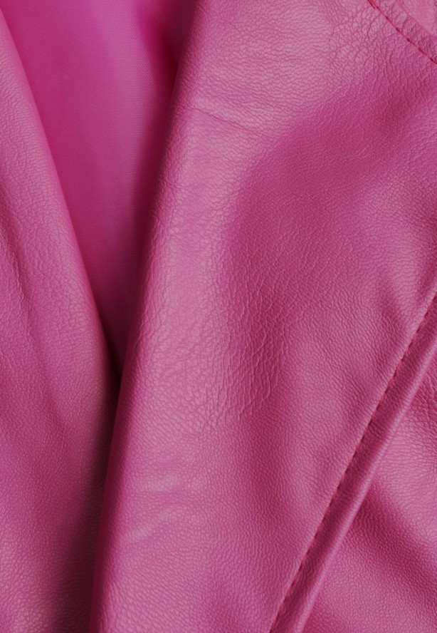 Fioletowa Marynarka o Pudełkowym Fasonie z Ekoskóry z Poduszkami w Ramionach Sunins