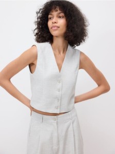 Garniturowa kamizelka - jasnoszary