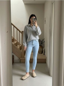 Jeansy skinny - niebieski