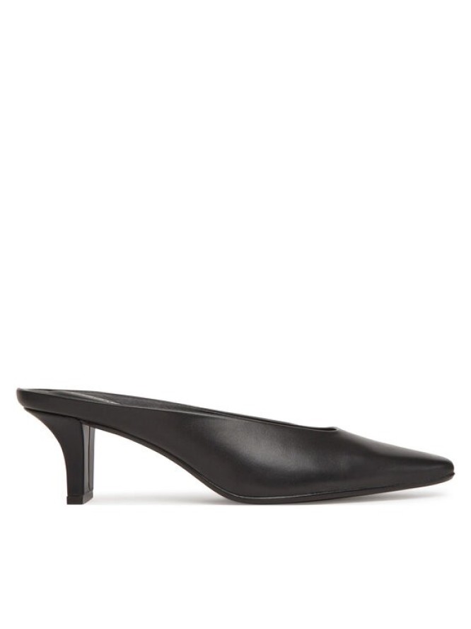Calvin Klein Klapki Heel Mule Pump 50 - Lth HW0HW02332 Czarny
